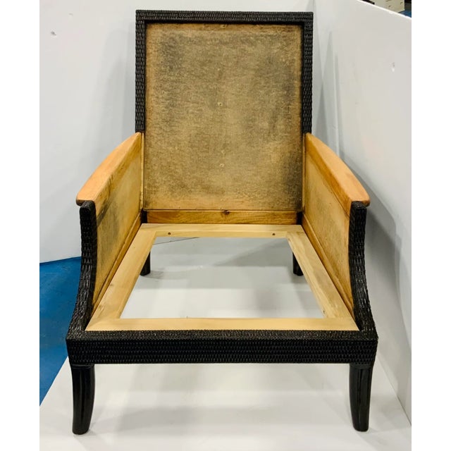 Original retail $6400, timeless Italian inspired organic modern Orlando Diaz-Azcuy for Baker / McGuire Woven Umbria Lounge...