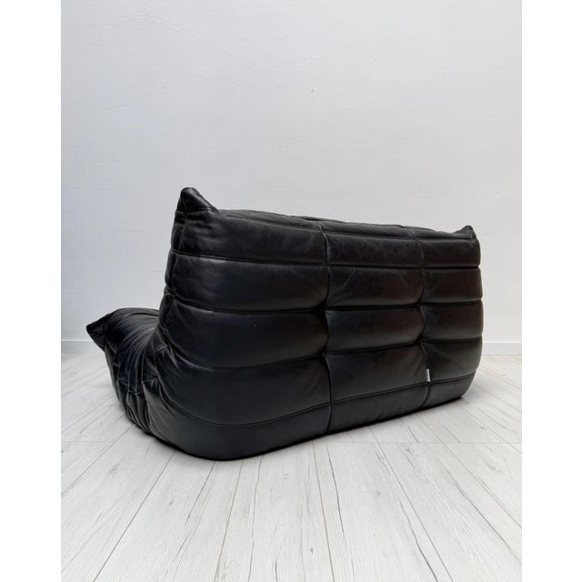 Mid-Century Modern Vintage Togo Sofa in Black Leather by Michel Ducaroy for Ligne Roset, 1990s, Set of 4 For Sale - Image 3 of 18