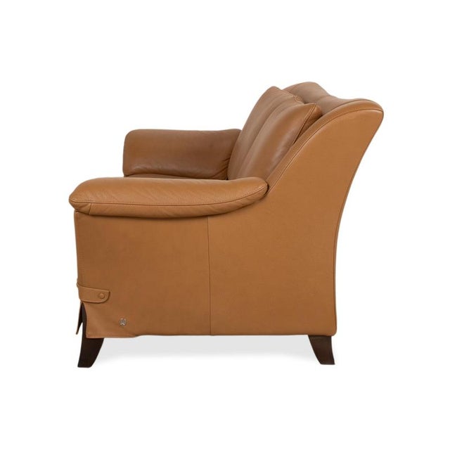 Cognac Leather 2-Seater Sofa from Natuzzi For Sale - Image 11 of 12