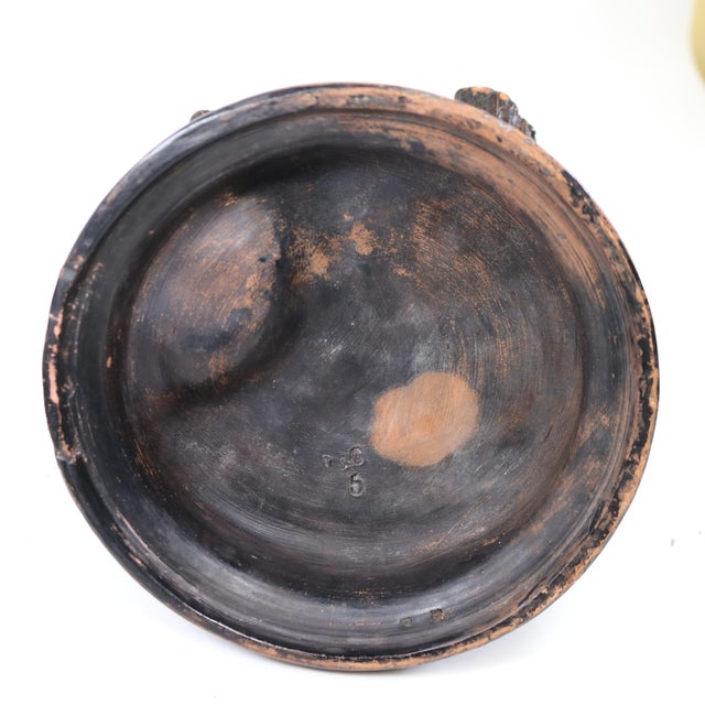 Antique Late 19th Century Redware Pottery Cigar and Match Holder Stamped L&c For Sale - Image 9 of 12