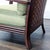Wood Ethan Allen Jamaica Lounge Chair With Curved Wood Arms and Green Cushions For Sale - Image 7 of 8
