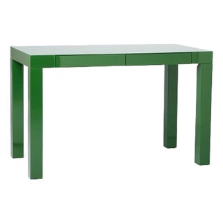 West Elm Parsons High Gloss Desk in Apple Green Lacquer For Sale
