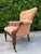 English Vintage Hickory Chair Edwardian Club Chair in Mahogany With Brass Casters For Sale - Image 3 of 12