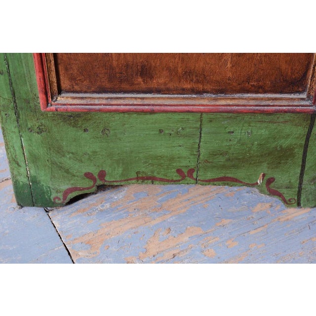 Czech Baroque Wardrobe in Painted Spruce, 1800s For Sale - Image 12 of 18