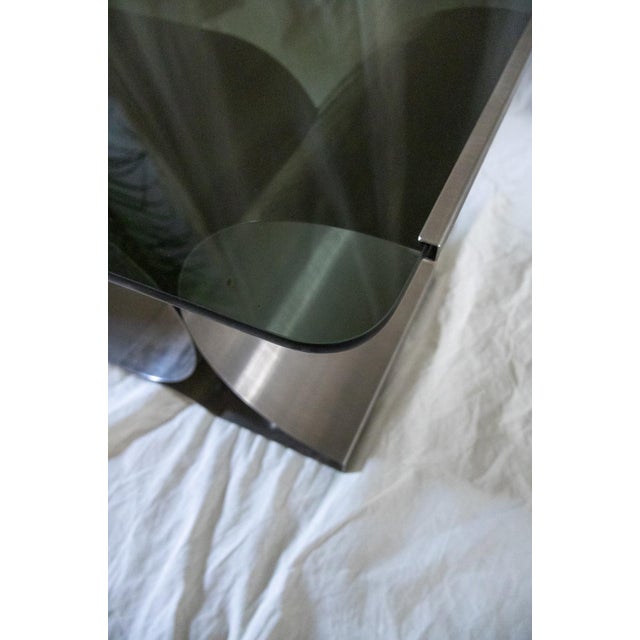 Steel and Smoked Glass Coffee Table by Franco Costalonga for Mimo Leone & Co., 1970s For Sale - Image 4 of 7