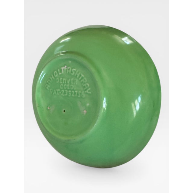 Ceramic 1940s Coors Pottery Anholt Chartreuse Ceramic Ashtray Catch-All For Sale - Image 7 of 8