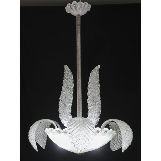 1950s Elegant Art Deco Barovier E Toso Chandelier, Murano Glass, 1950s For Sale - Image 5 of 12