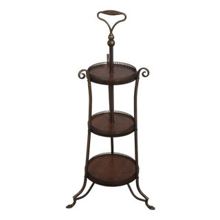 Regency Style Brass Leg 3 Tier Muffin Stand For Sale