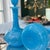 Blue Beautiful pair of antique French blue opaline glass decanters with stoppers // large perfume / scent bottles // vanity decor // boudoir For Sale - Image 8 of 9