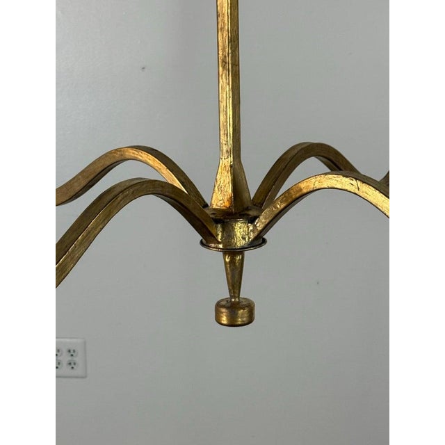 Gold Benedict Gilt Metal Leaf Chandelier by Miamar Home For Sale - Image 8 of 12