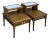 Vintage Gordon's Fine Furniture French Louis XVI Walnut Step Back Side Tables With Italian Marble Inserts - A Pair For Sale