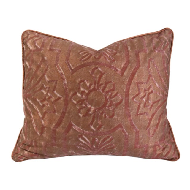 French Provincial Designer Italian Mariano Fortuny Altare Feather/Down Pillow For Sale - Image 3 of 8
