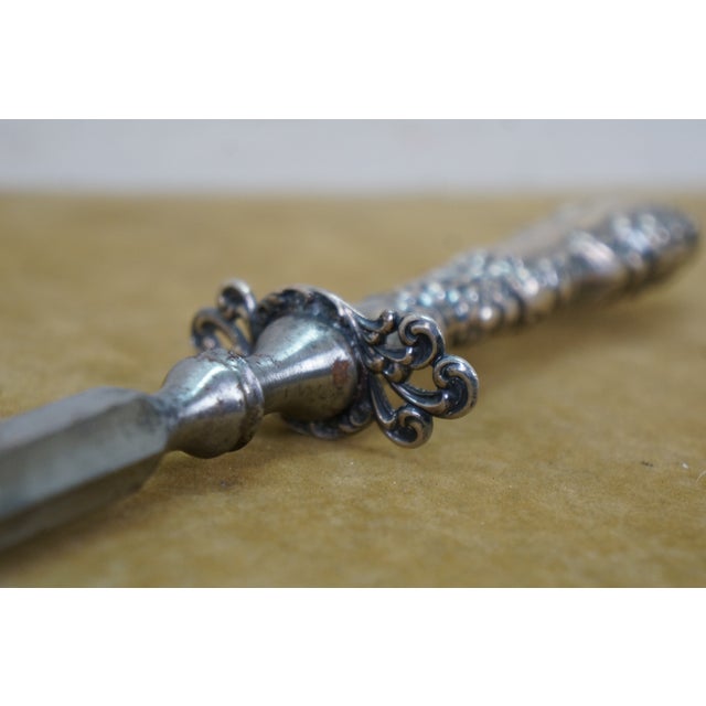 Antique R. Wallace Sterling Silver Baroque Waverly Meat Carving Roasting - 3 pcs For Sale - Image 9 of 11