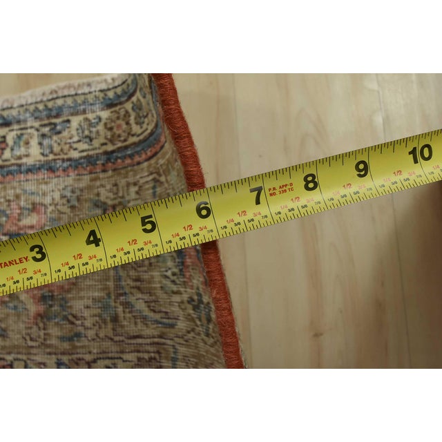 Tabriz Rug 8’8” X 11’7” Pink Wool Vintage Distressed Hand-Knotted Carpet For Sale - Image 13 of 15