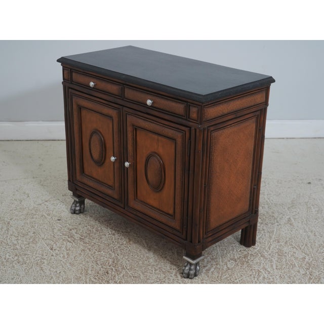 Traditional Pair of Thomasville Ernest Hemingway Rattan & Stone Cabinets For Sale - Image 3 of 18