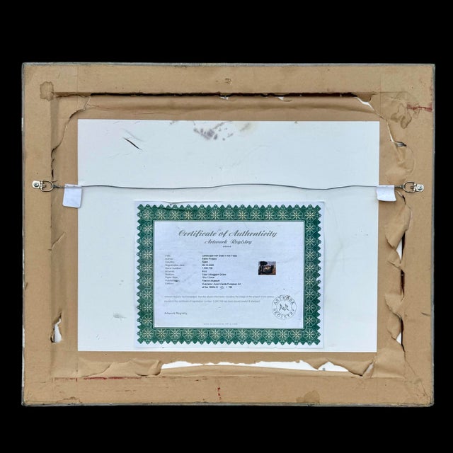 Wood Vintage Pablo Picasso Foundation Limited Edition Lithograph “Landscape With Dead and Live Trees”, Framed Original Neoclassical Art For Sale - Image 7 of 9