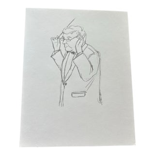 “The Conductor” Signed Original Pencil Drawing by Nancy Smith For Sale