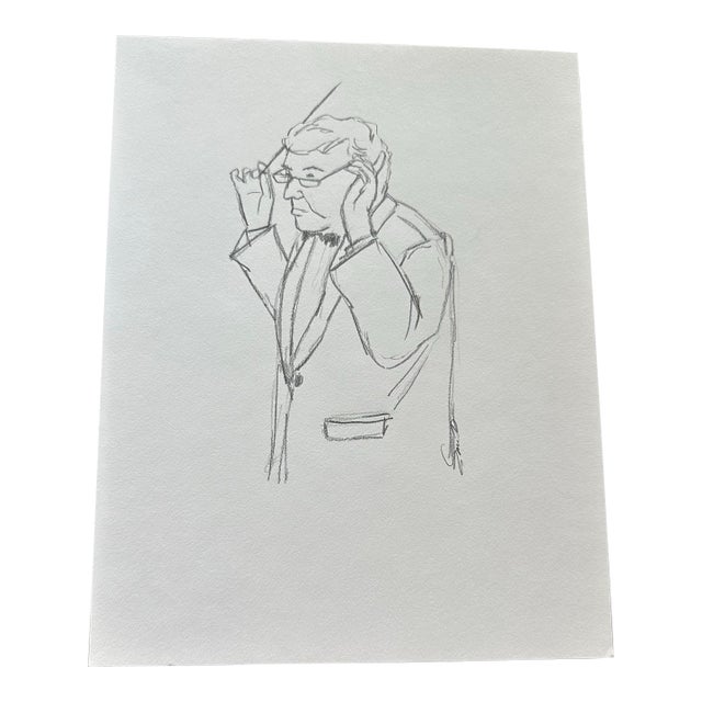 “The Conductor” Signed Original Pencil Drawing by Nancy Smith For Sale
