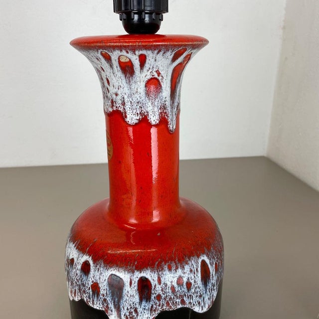 Fat Lava Pottery Table Lamp from Jasba Ceramics, Germany, 1970s For Sale - Image 14 of 18