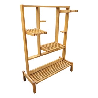 Wooden Flower Stand with Tiered Shelves, Czechoslovakia, 1960s For Sale