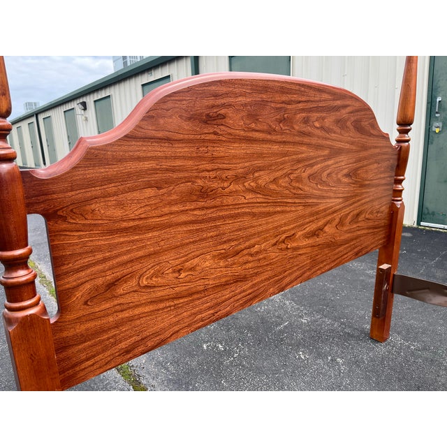 Queen SIze Broyhill Cherry Four Poster Bed Frame For Sale - Image 10 of 12