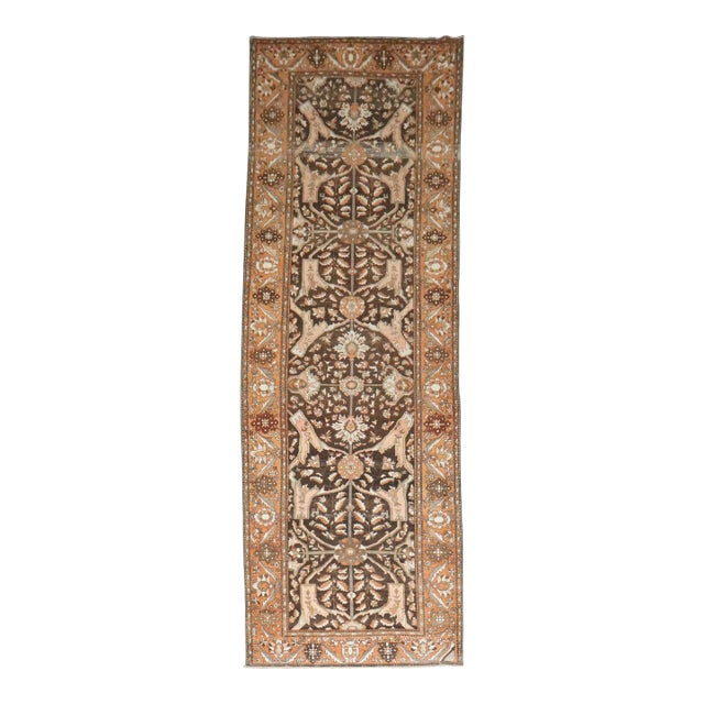 Antique Brown Bakhtiari Corridor Runner - 5'2" x 15'6" For Sale