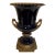 1990s United Wilson Porcelain Cobalt Urn Vase & Platform Base Gilt Bronze Mounts For Sale