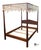 Wood Vintage Traditional Chippendale Style Solid Mahogany Queen Size Four Poster Pencil Canopy Bed For Sale - Image 7 of 11