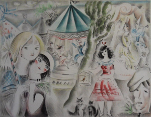 Mily Possoz, La fête foraine, Etching