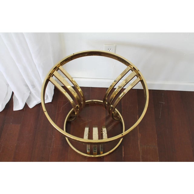 1980s Vintage 1980s Art Deco Brass Side Table For Sale - Image 5 of 10