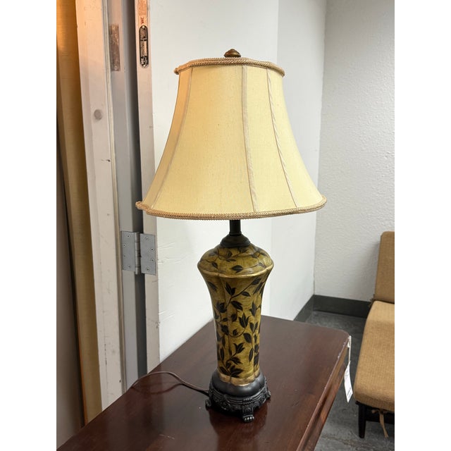 Hand Painted Table Lamp, Vintage For Sale - Image 4 of 12