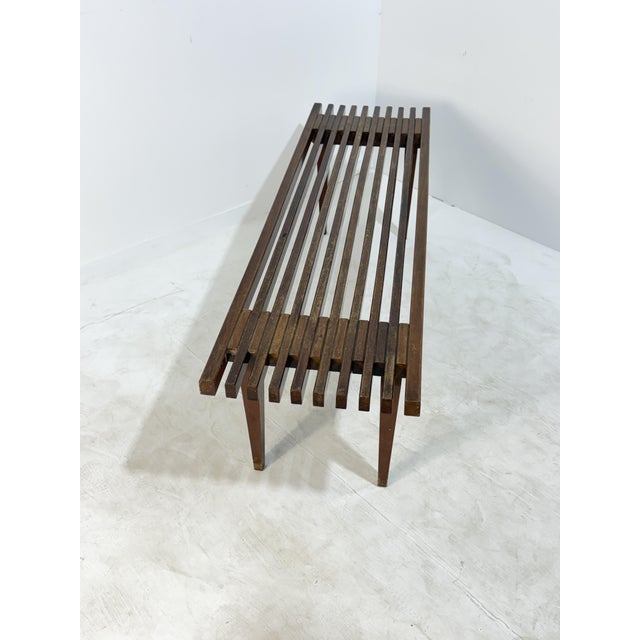 1960s Teak Slatted Bench in the style of Reguitti, 1960 For Sale - Image 5 of 10