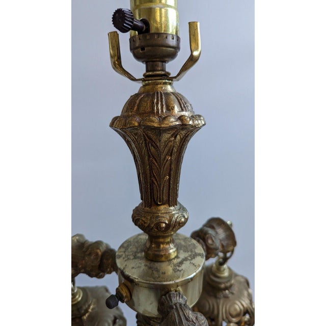 Pair of Early 20th Century WMC L&L Loevsky & Loevsky Hollywood Regency Table Lamps With 3 Swag Arms For Sale - Image 4 of 12