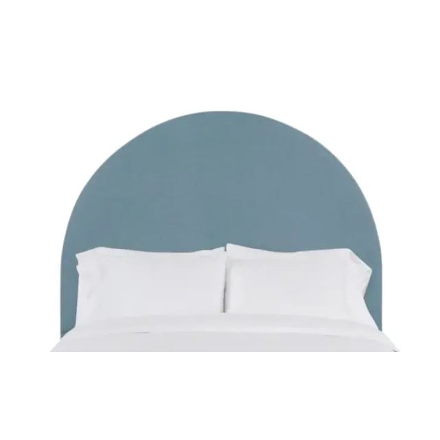 Poppy California King Headboard, Blue Velvet For Sale