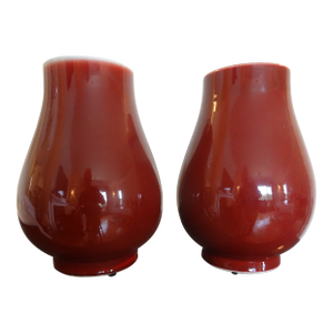 Vintage Oxblood Vases a Pair