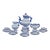 Vintage Spanish Talavera Blue and White 16 Piece Coffee Set For Sale