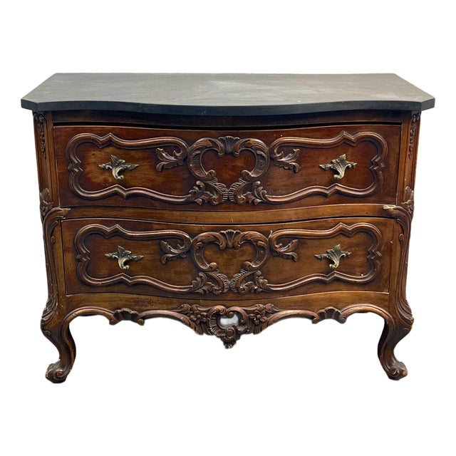 Ornamental Antique Dresser With Slate Top For Sale