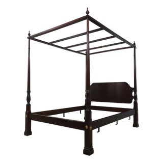 Stickley Queen Size Mahogany Canopy Poster Bed For Sale