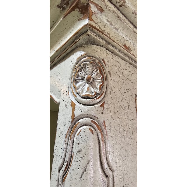 Habersham Grand European Style Distressed Cassic White Hutch, Attributed For Sale - Image 16 of 17