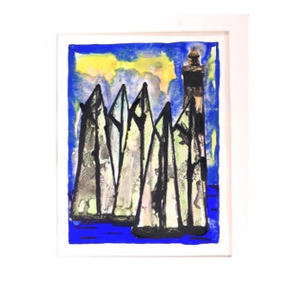 André Valezy - Lighthouse - Gouache - 1955 For Sale