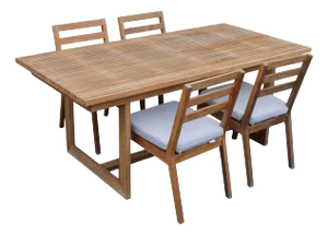 Contemporary Five-Piece Teak Outdoor Dining Set