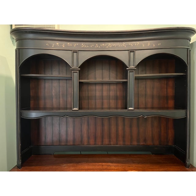 French Country Hooker Seven Seas Executive Desk With Shelving Unit For Sale - Image 3 of 7