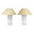 1970s Original John Saladino Modern Blown Glass Cylindrical Table Lamps, Pair For Sale