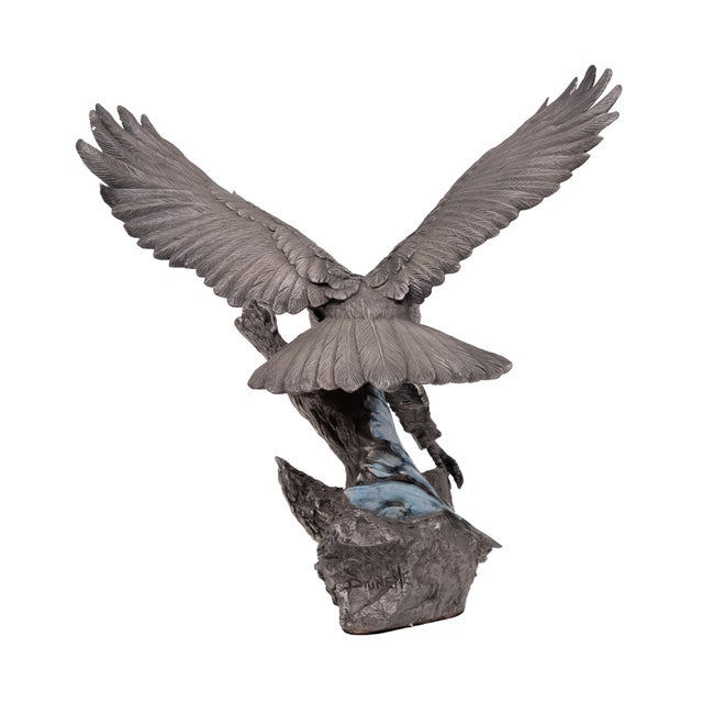 Gray The Alaskin Chilkat Bald Eagle Statue in Pewter by Paul Brunelle, 2000 For Sale - Image 8 of 14