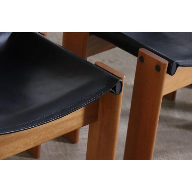 Wood Monk Dining Chairs by Afra and Tobia Scarpa for Molteni, Italy, 1974, Set of 6 For Sale - Image 7 of 12