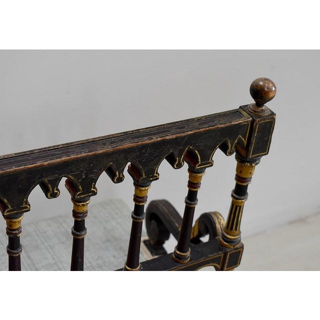 Wood Small Napoleon III Blackened Wood Armchair, Mid-19th Century For Sale - Image 7 of 15