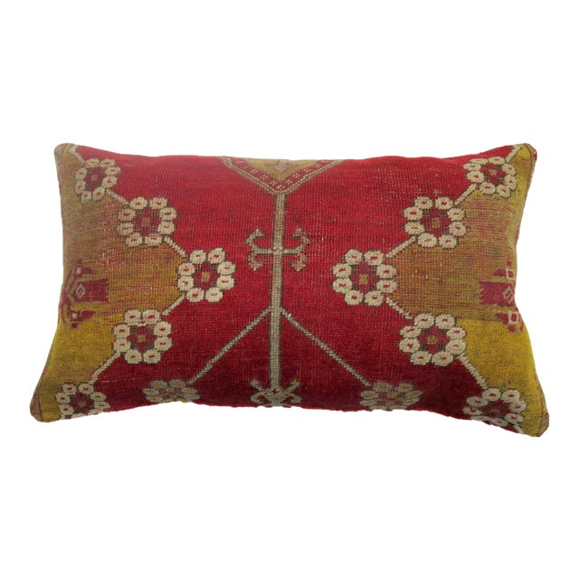 Vintage Boho Chic Floor Rug Pillow For Sale
