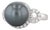 New Tahitian Black Pearl 0.55ctw Diamond Halo Ring 14k White Gold Size 7 For Sale