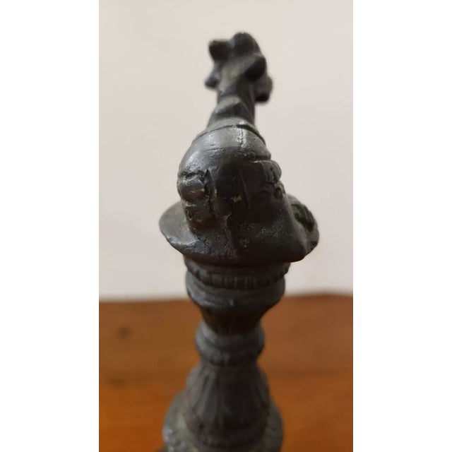 Mid 20th Century Indian Hindu Bronze Ghanta Nandi the Bull Handle Ritual Hand Bell For Sale - Image 4 of 10