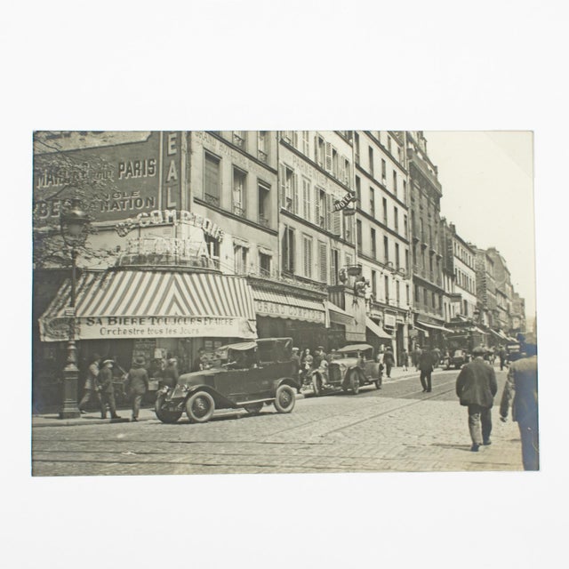A unique original silver gelatin black and white photography. Paris, Faubourg du Temple, view of one of the numerous cafés...